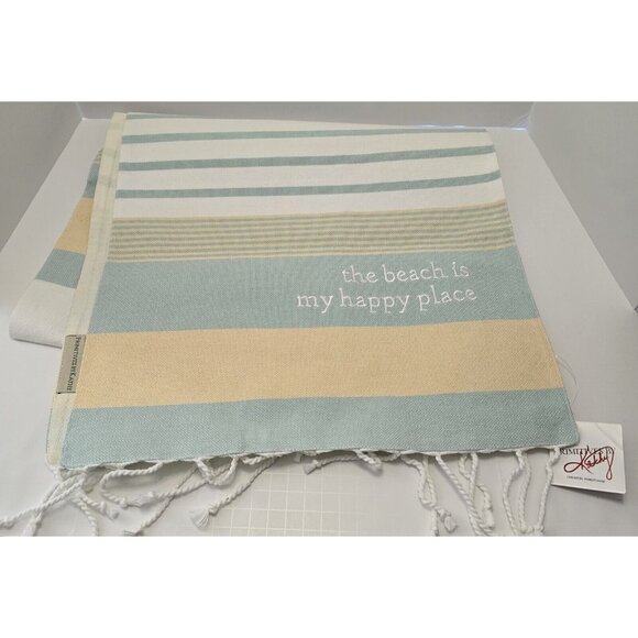Primitives by Kathy Other - Primitives by Kathy Striped Table Runner Beach Happy Place multi color 55” NEW